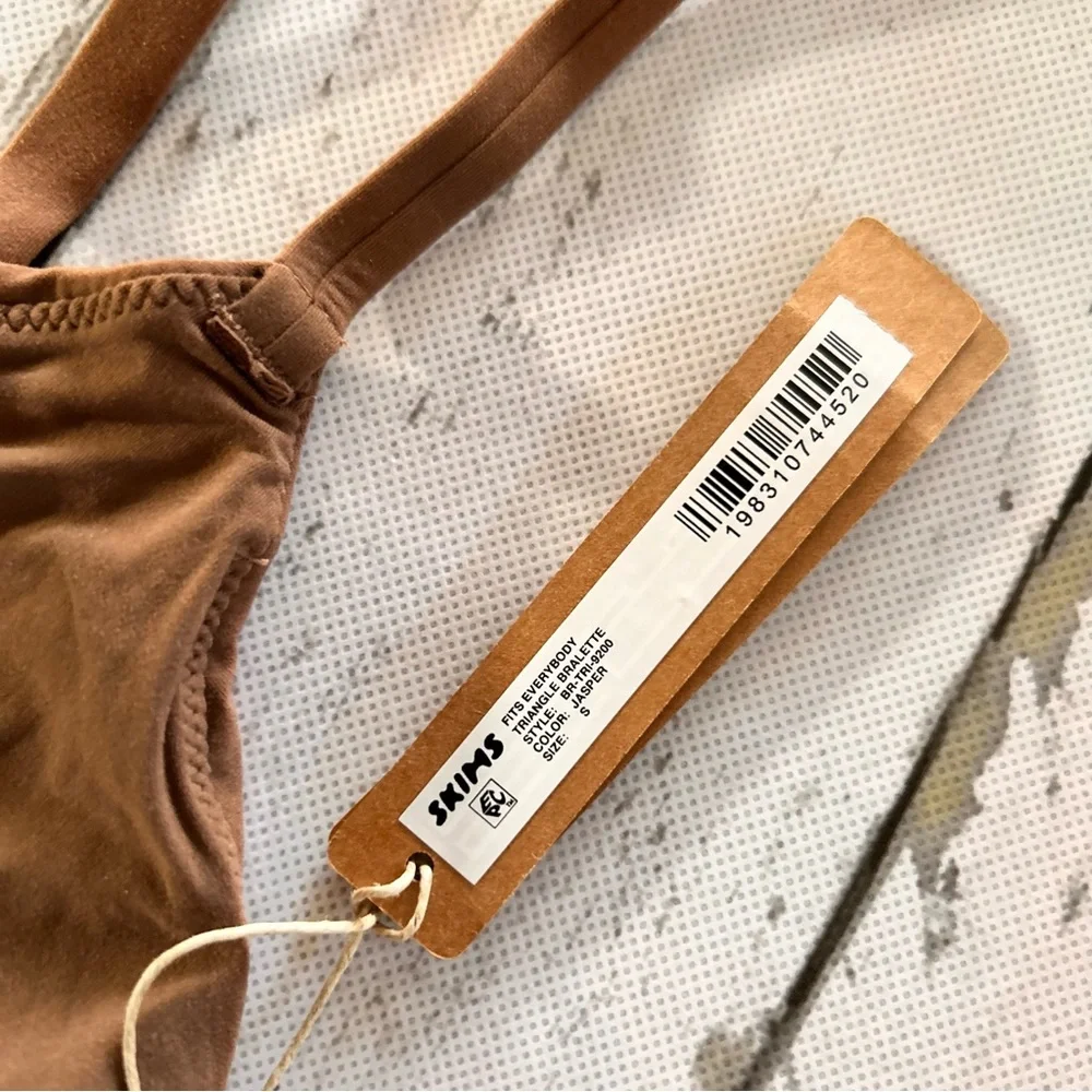 SKIMS Fits everybody Triangle Bralette Sz S - Jasper - Picture 3 of 9